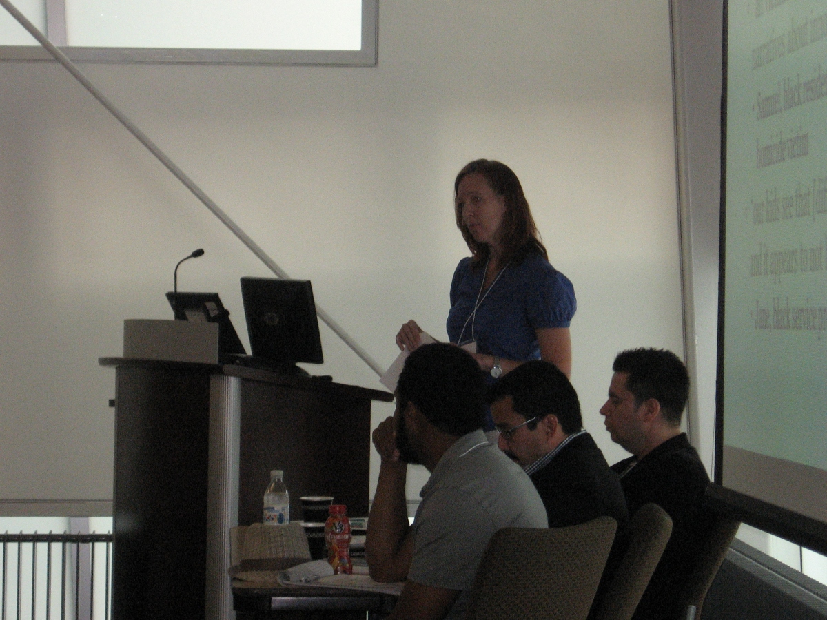 Andrea Leverentz during her presentation.
