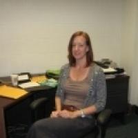 Andrea Leverentz sitting in office