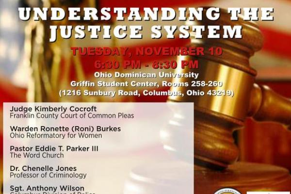 Teaching Tolerance Forum, focused on Understanding the Justice System, held November 10th, 2015 at 6:30 PM at Ohio Dominican University (1216 Sunbury Road, Columbus, Ohio 43219(